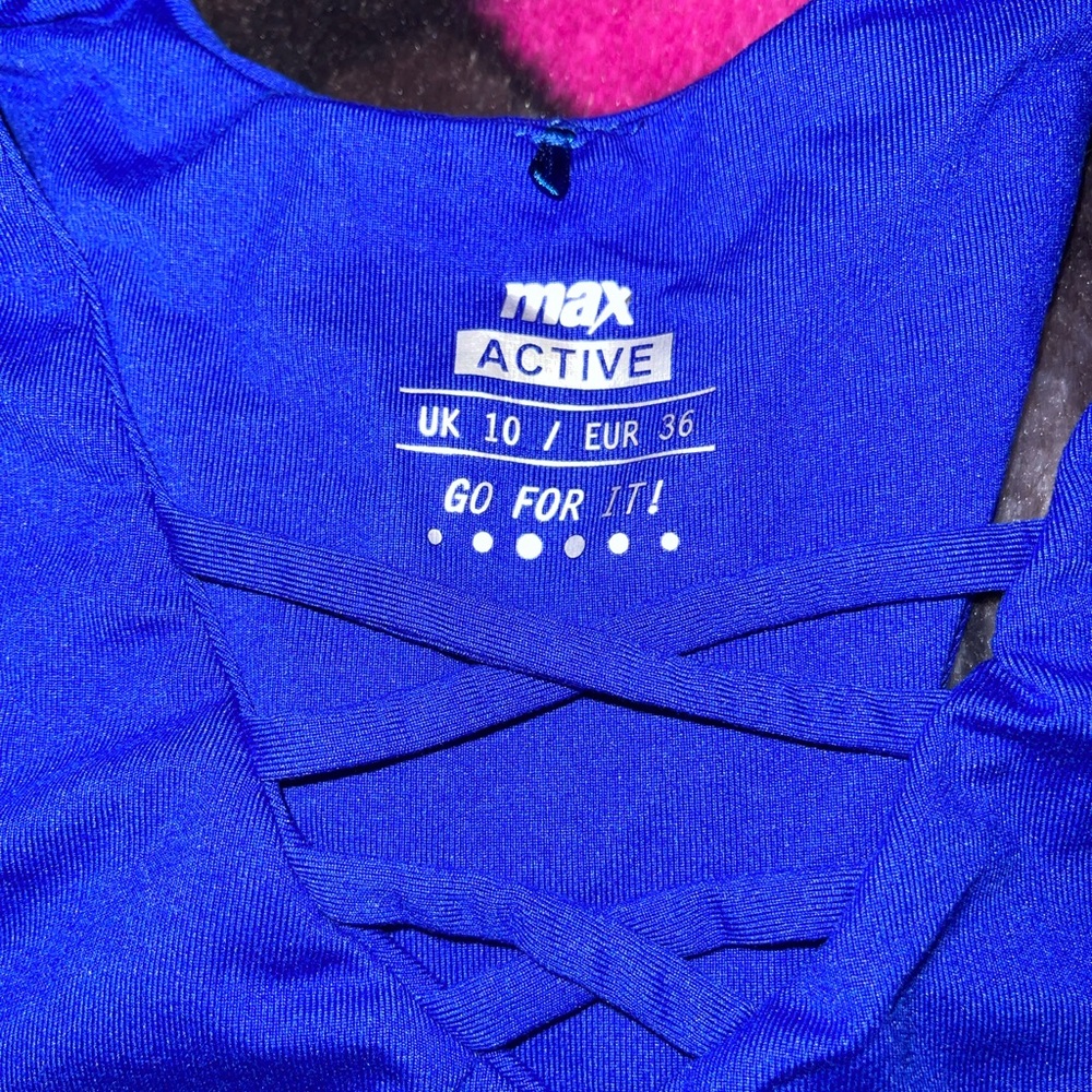 Blue Active Racerback Sports Bra - Picture 3 of 4